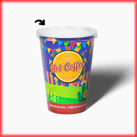 Kit Copo Personalizado com Tampa Edição Festa Junina 180ml - 500 unidades
