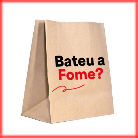 Saco Kraft Personalizado PAPELLO G - BATEU A FOME - 500 unidades