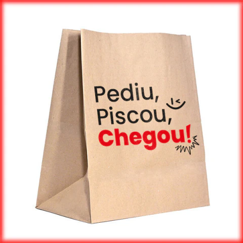 Saco Kraft Personalizado PAPELLO G - PEDIU PISCOU - 500 unidades