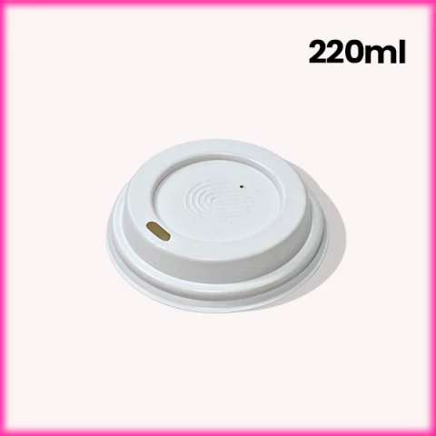 Tampa Plástica p/ Copo de Papel com Bico 220ml Branca - 500 unidades