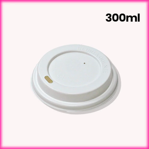 Tampa Plástica p/ Copo de Papel com Bico 300ml Branca - 500 unidades