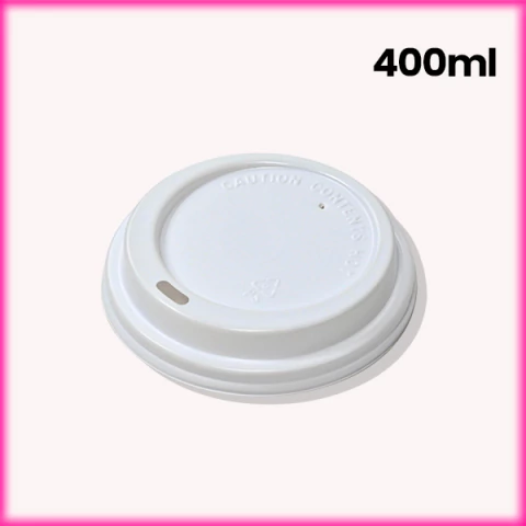 Tampa Plástica p/ Copo de Papel com Bico 400ml Branca - 500 unidades
