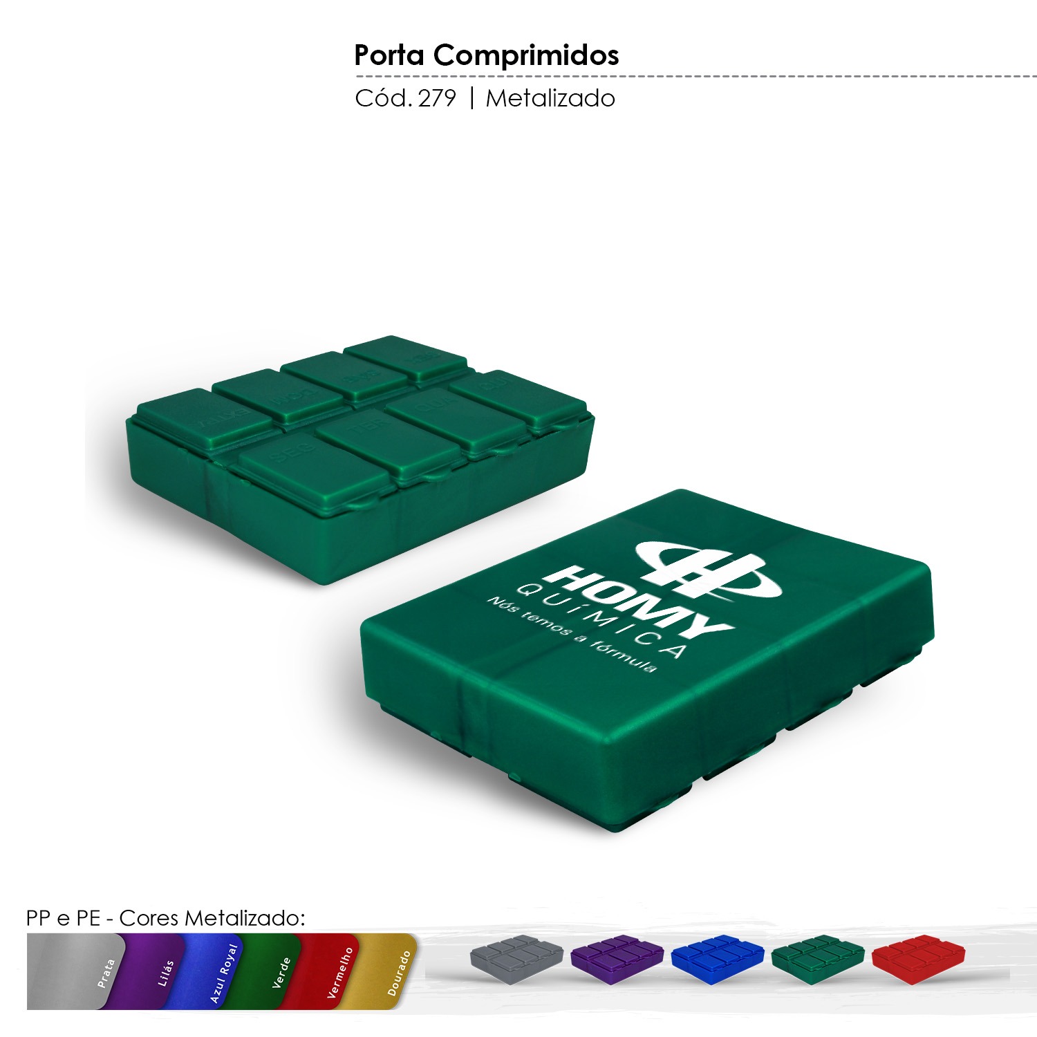 Porta Comprimidos - Plástico SP279 - Brindes Vitoria - ES - Brindes Personalizados em Espirito Santo