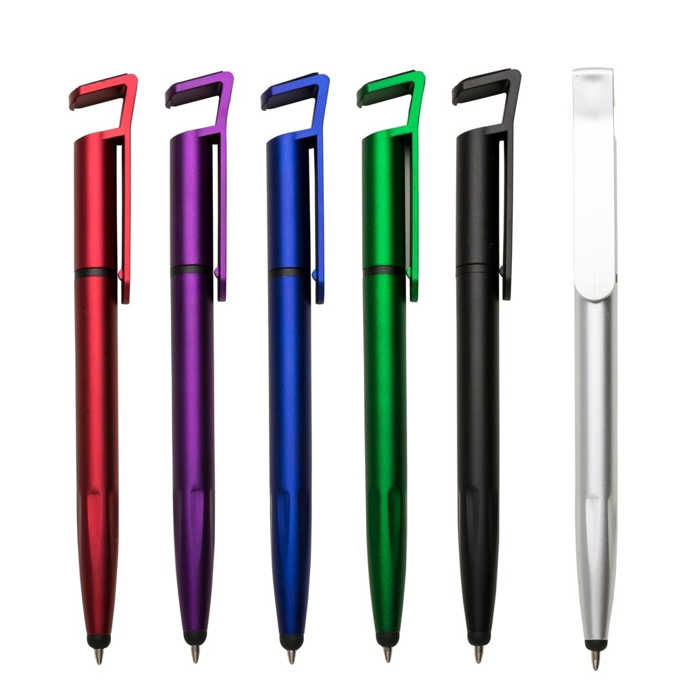 Caneta touch com suporte para celular - Brindes Couromix