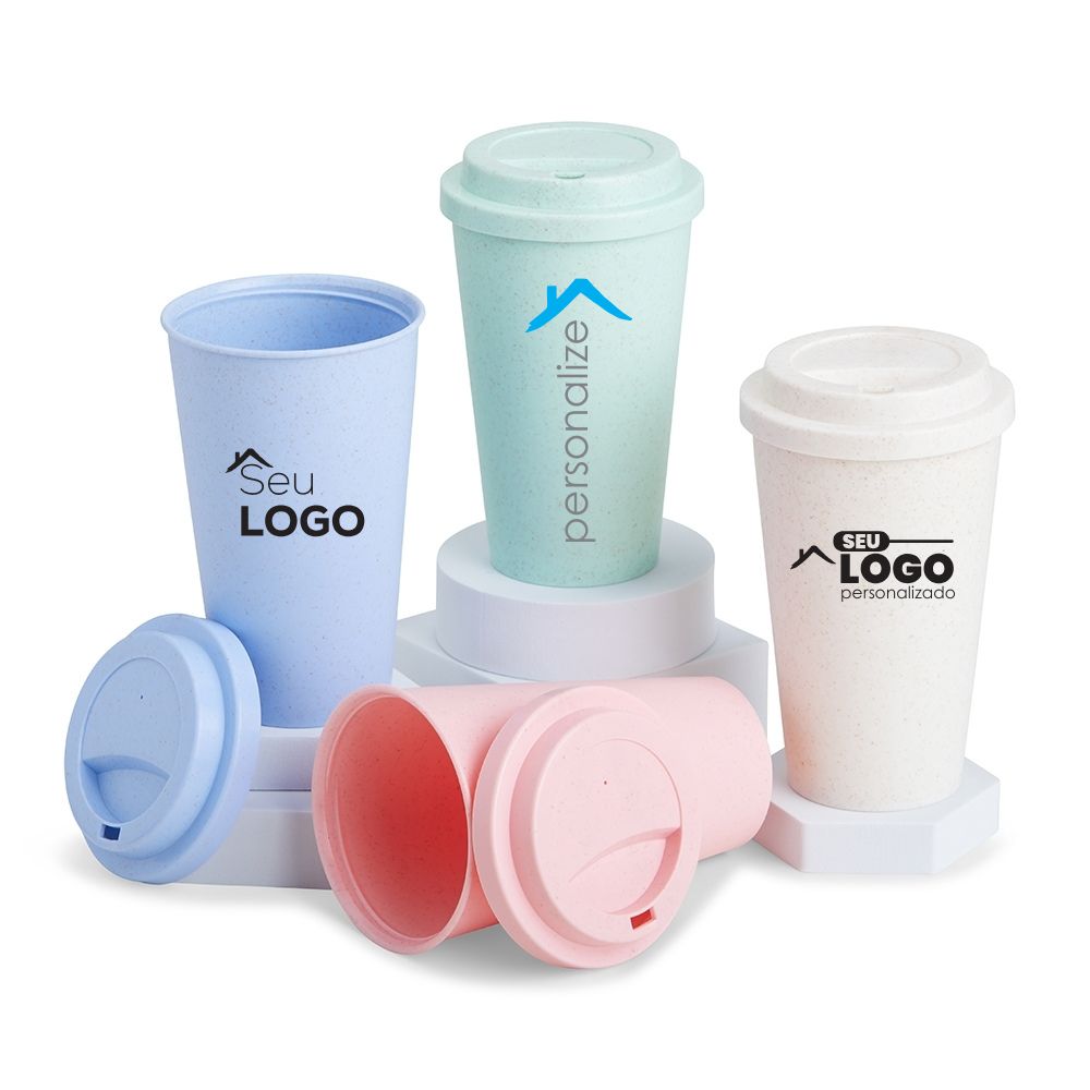 Copo Fibra de Bambu 450ml Personalizado | Casa do Brinde