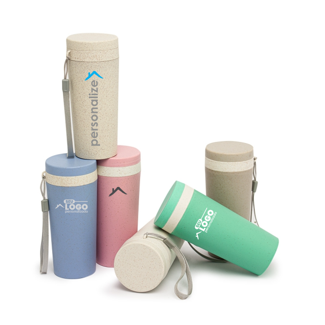 Copo Fibra de Bambu Personalizado 350ml | Casa do Brinde