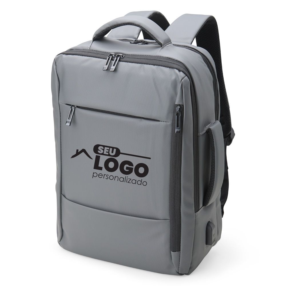 Mochila Personalizada Couro Sintético USB 23 Litros | Casa do Brinde