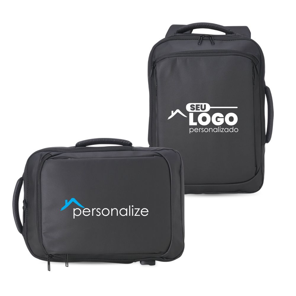 Mochila Personalizada de Couro Sintético USB 17 Litros | Casa do Brinde