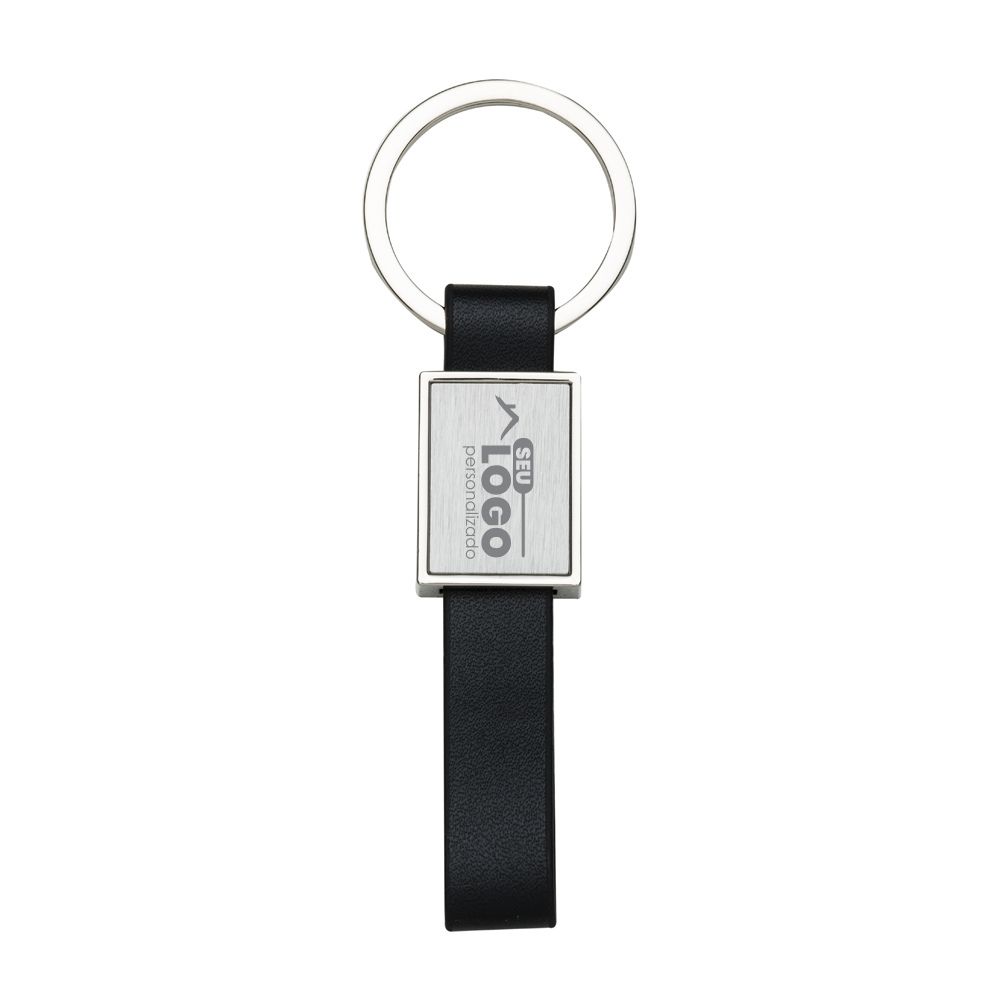 Chaveiro de Metal com Couro Sintético Personalizado | Casa do Brinde