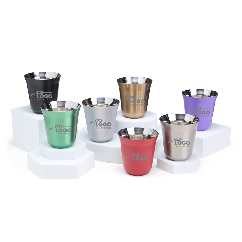 Copo Inox Parede Dupla 150ml Personalizado | Casa do Brinde