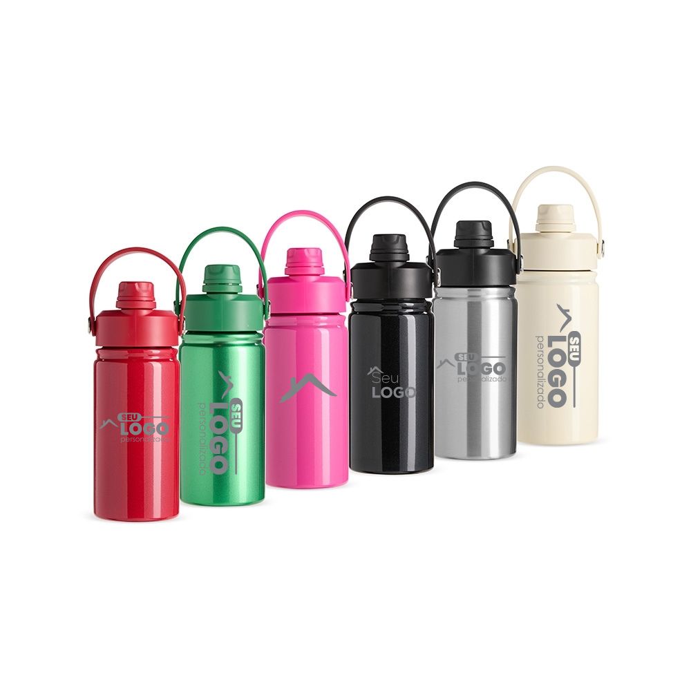 Garrafa Térmica 400ml Personalizada com Canudo | Casa do Brinde