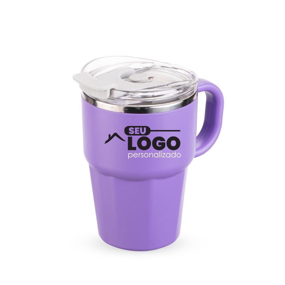 Caneca Térmica 550ml Personalizada com Canudo | Casa do Brinde
