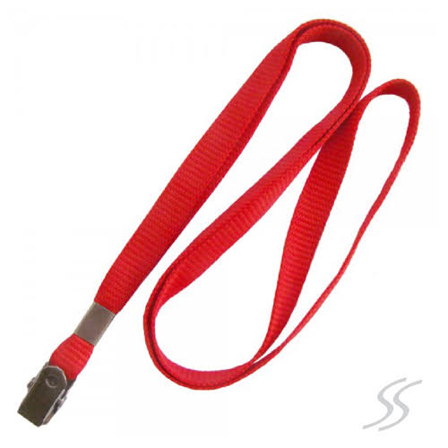 Cordão Liso para Crachá Vermelho (12mm) - Espaço do Crachá