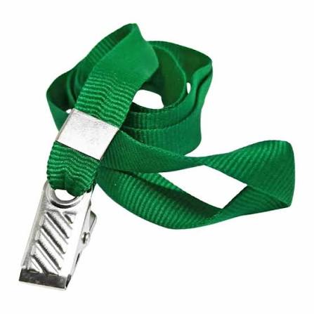 CORDÃO LISO 12MM COM JACARÉ (VERDE BANDEIRA) - Espaço do Crachá