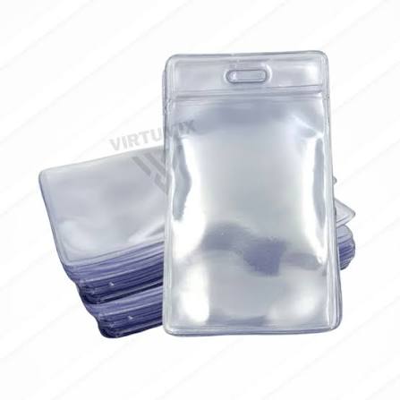Porta Crachá Bolsa Plástica PVC Vertical - Espaço do Crachá