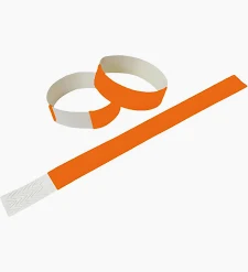 Pulseira de Identificação Tyvek Laranja (cento) - Espaço do Crachá