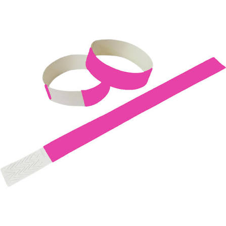 Pulseira de Identificação Tyvek Pink (cento) - Espaço do Crachá