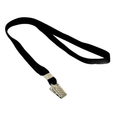 Cordão Liso para Crachá Preto (12mm) - Espaço do Crachá