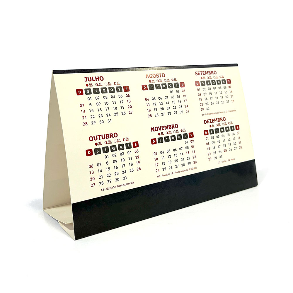 Calendário Triangular de Mesa - Gráfica Madri