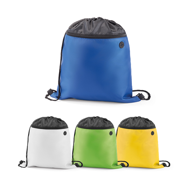 Sacochila confeccionada em Nylon, bolso frontal com zíper - H2M Brindes