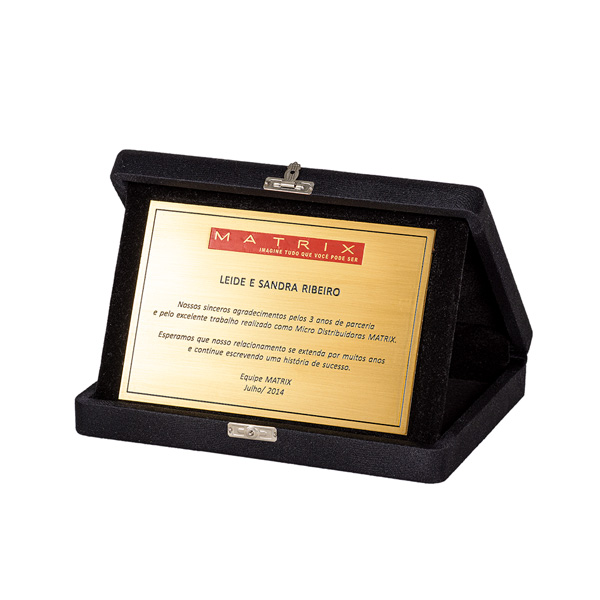 Placa de Premiação Dourada | H2M Brindes