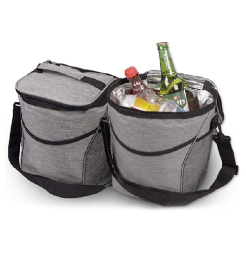 Bolsa térmica, confeccionada em nylon poliéster (cinza) capacidade 12 litros