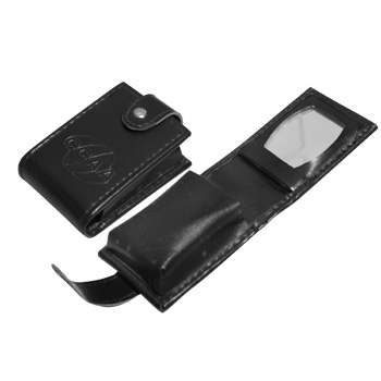 Porta Batom com Espelho em Couro Sintético - Capacidade 2 Batons