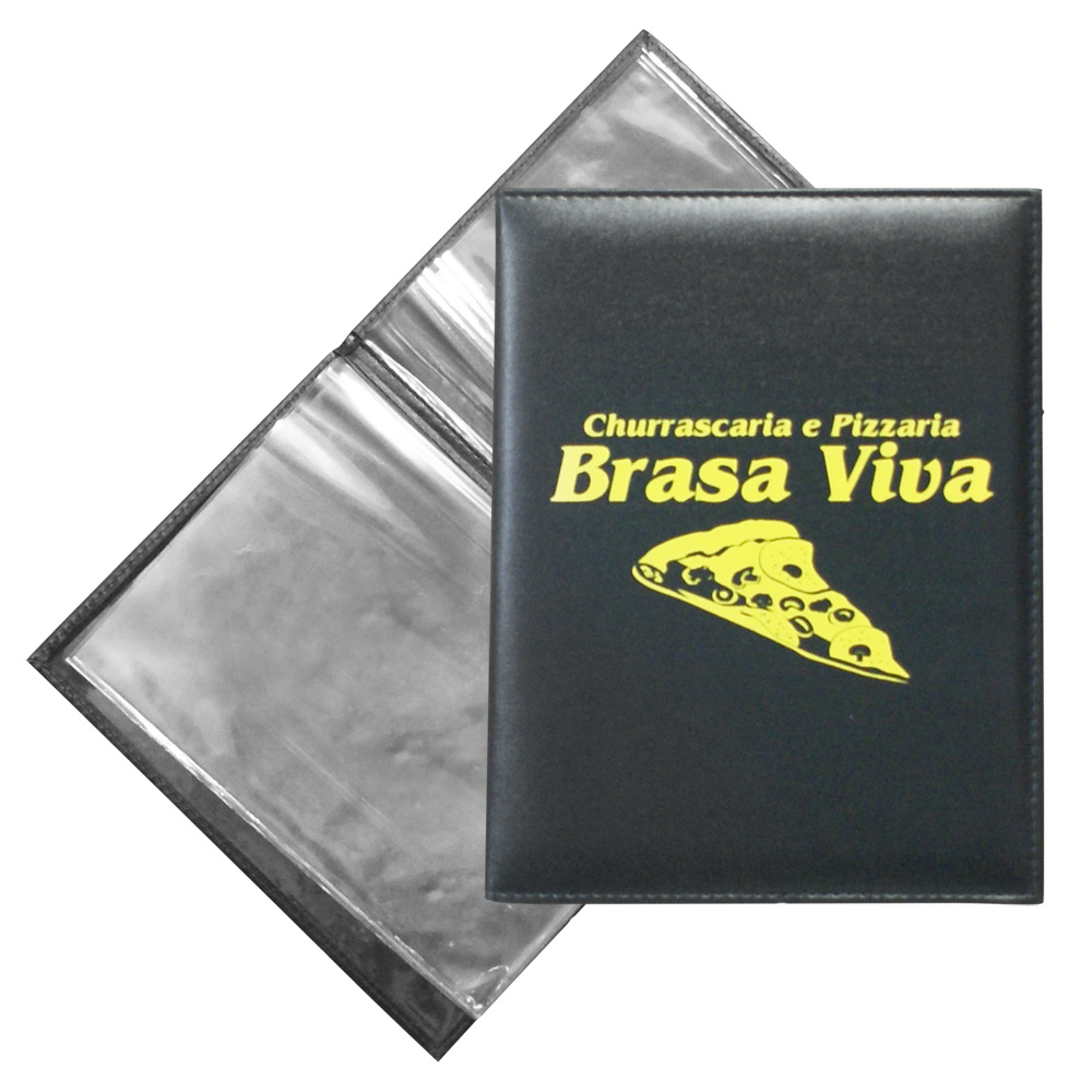 Cardápio Grande em Couro Sintético