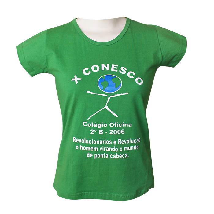 Camisa Baby Look Malha 30.1 Penteada Colorida