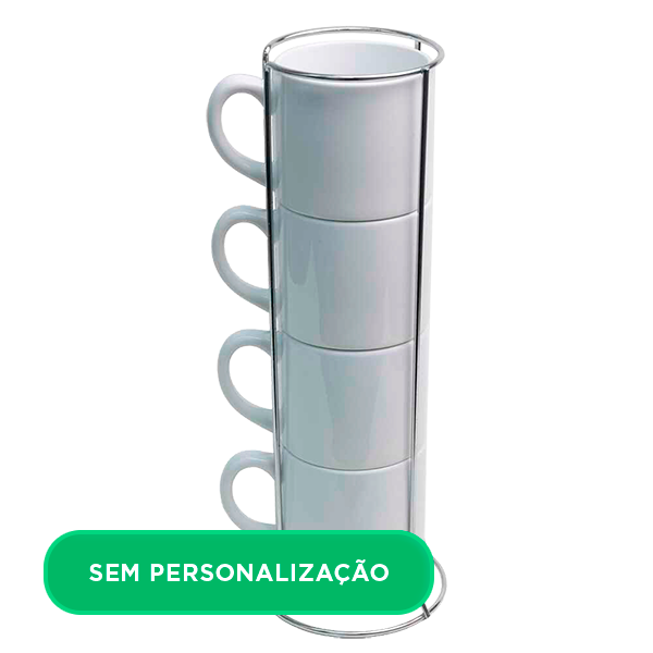 Xicara London c/ Suporte - Kit com 4 unidades