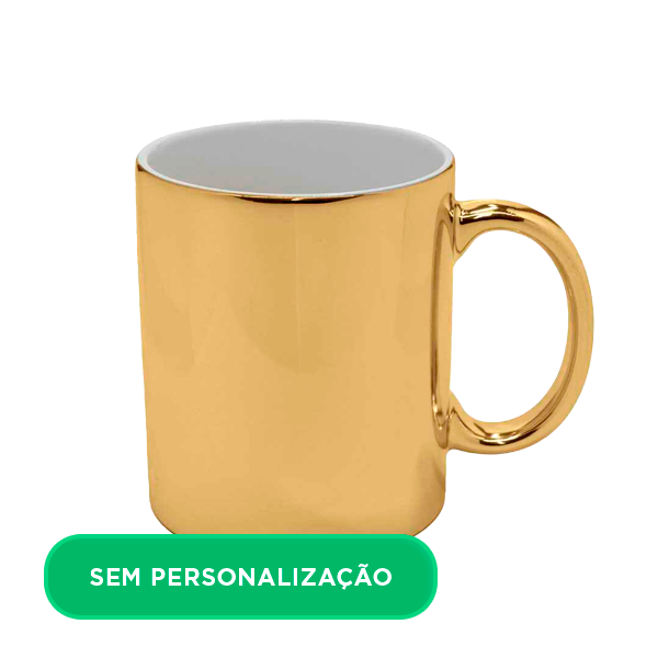 Caneca Cromada Dourada para Sublimação