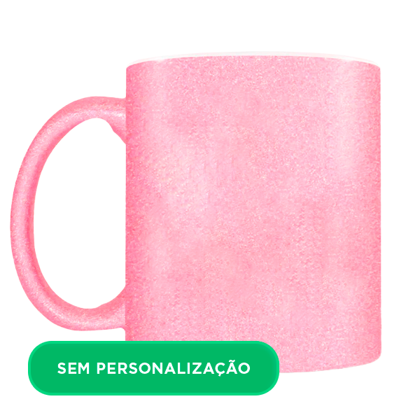 Caneca de Cerâmica com Glitter Rosa