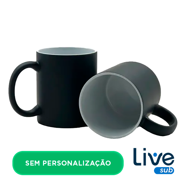 Caneca Preta Mágica para Sublimação Live Sub
