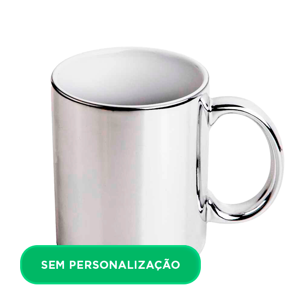 Caneca Cromada Prata para Sublimação