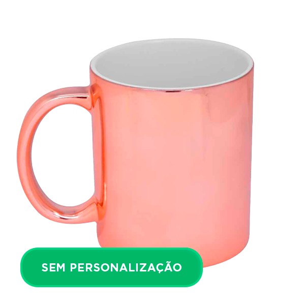 Caneca Cromada Rosê Gold para Sublimação