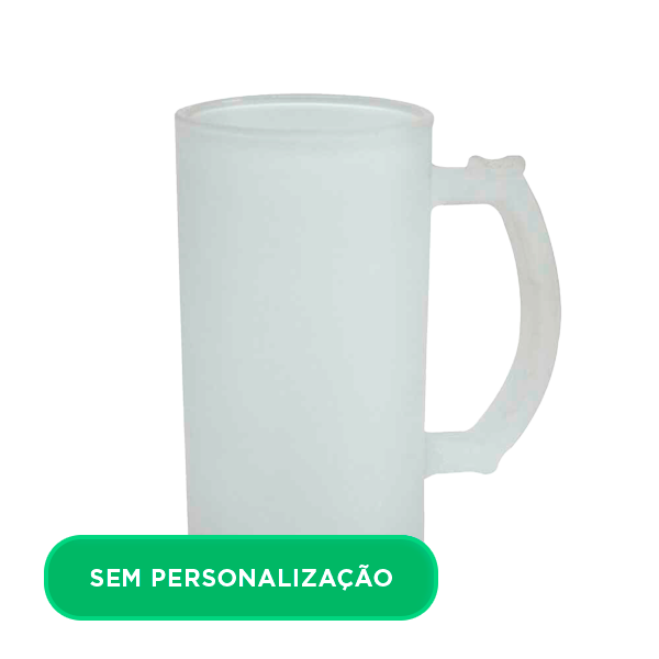 Caneca de Vidro de Chopp Jateada para Sublimação