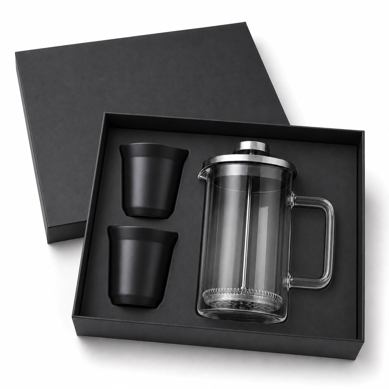 Kit Cafeteira Prensa Francesa com Copos Personalizados