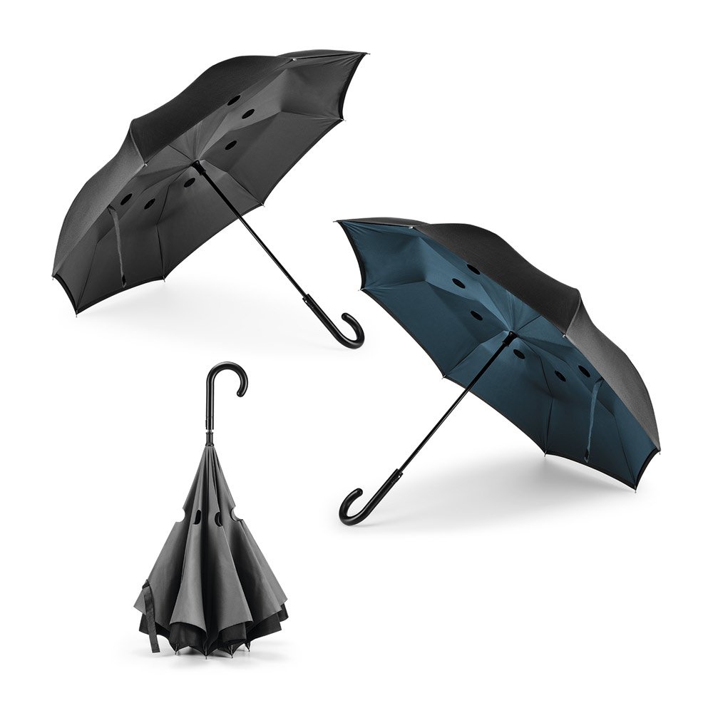 Guarda-chuva reversível em pongee 190T com fecho automático -
