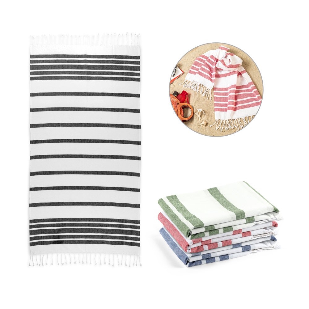 Toalha de praia em algodão (70% reciclado) e poliéster (30% reciclado) (180 g/m²) -