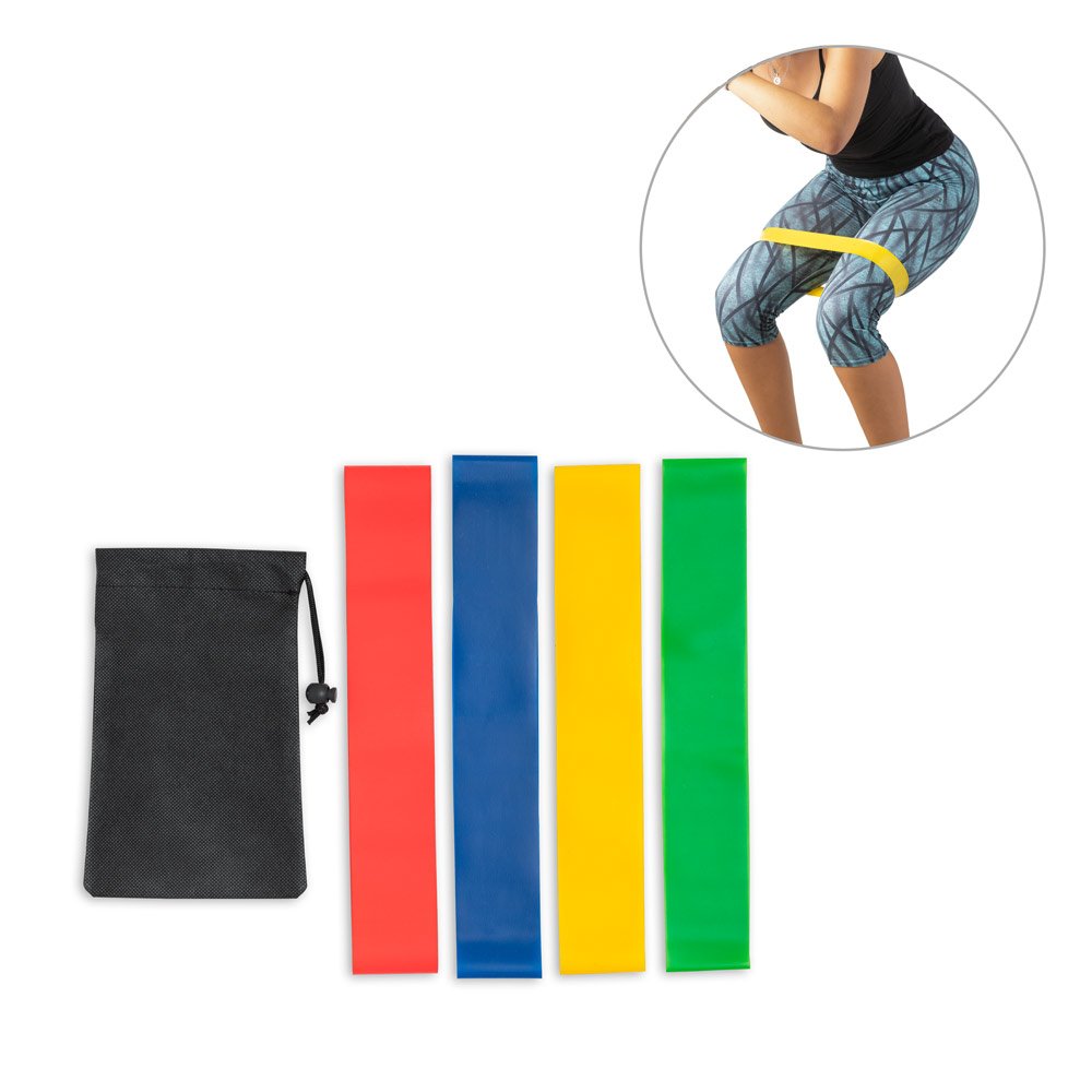 Conjunto de 4 bandas elásticas com bolsa de non-woven -