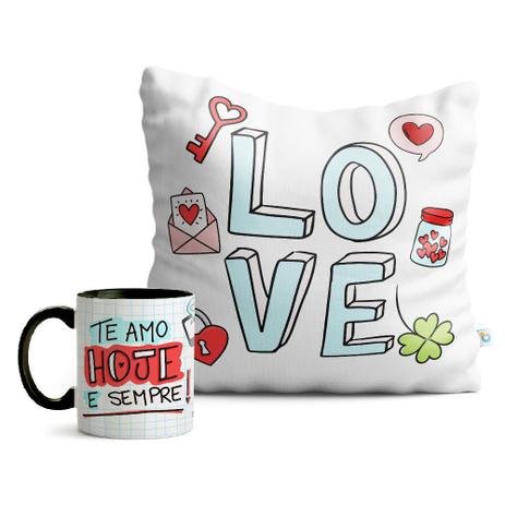 kit almofada e caneca dia dos namorados | Ninja Brindes