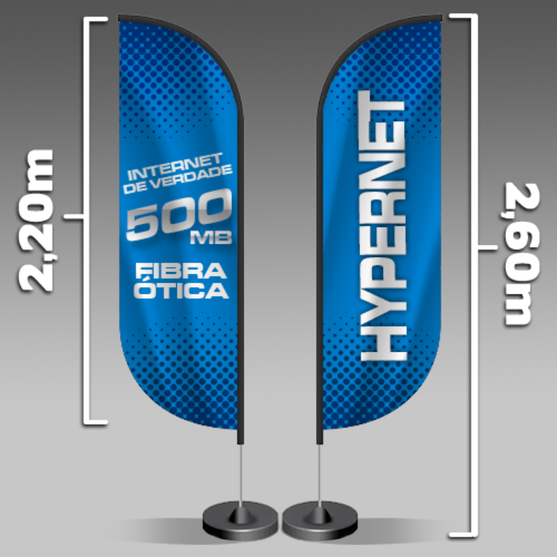 Wind Banner Modelo Pena 260x70cm Oxford