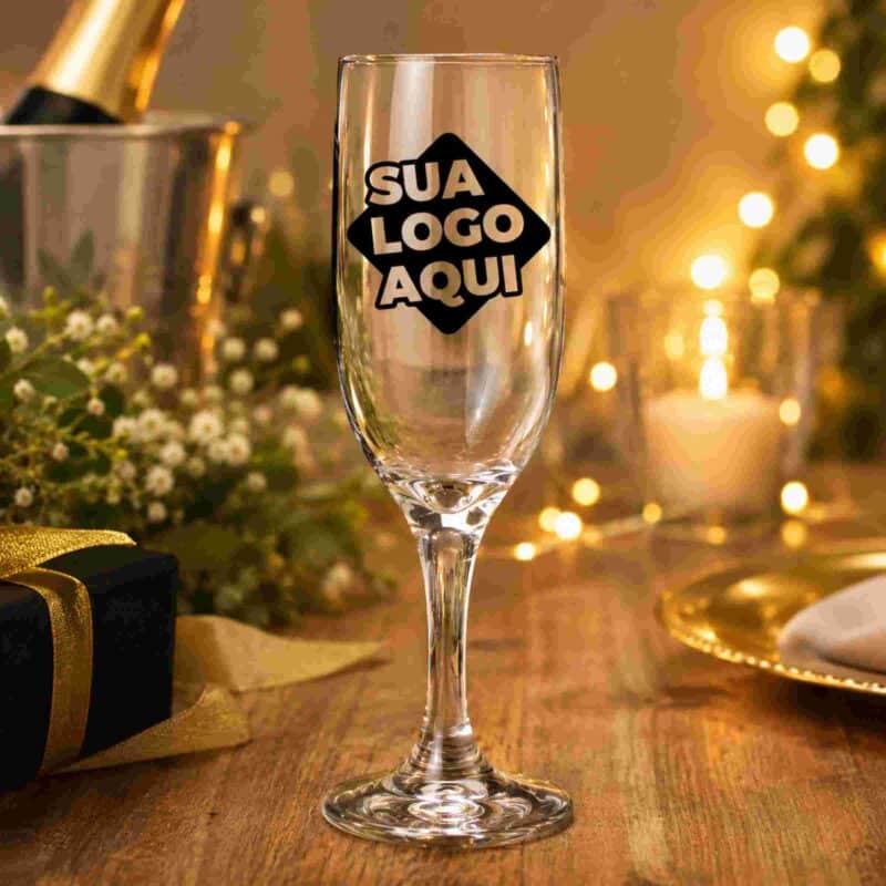Taça de Vidro Personalizada Gallant 180ml para Champanhe
