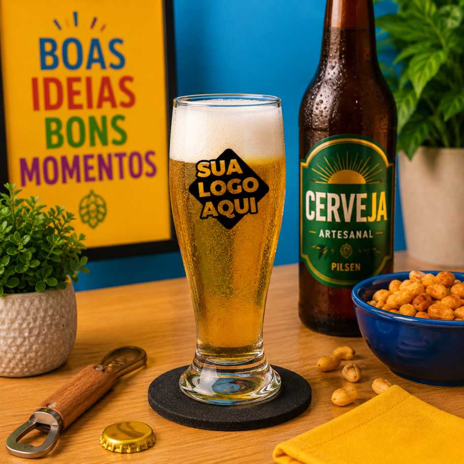 Copo Munich 200ml de Vidro Personalizados -Copos de Cerveja