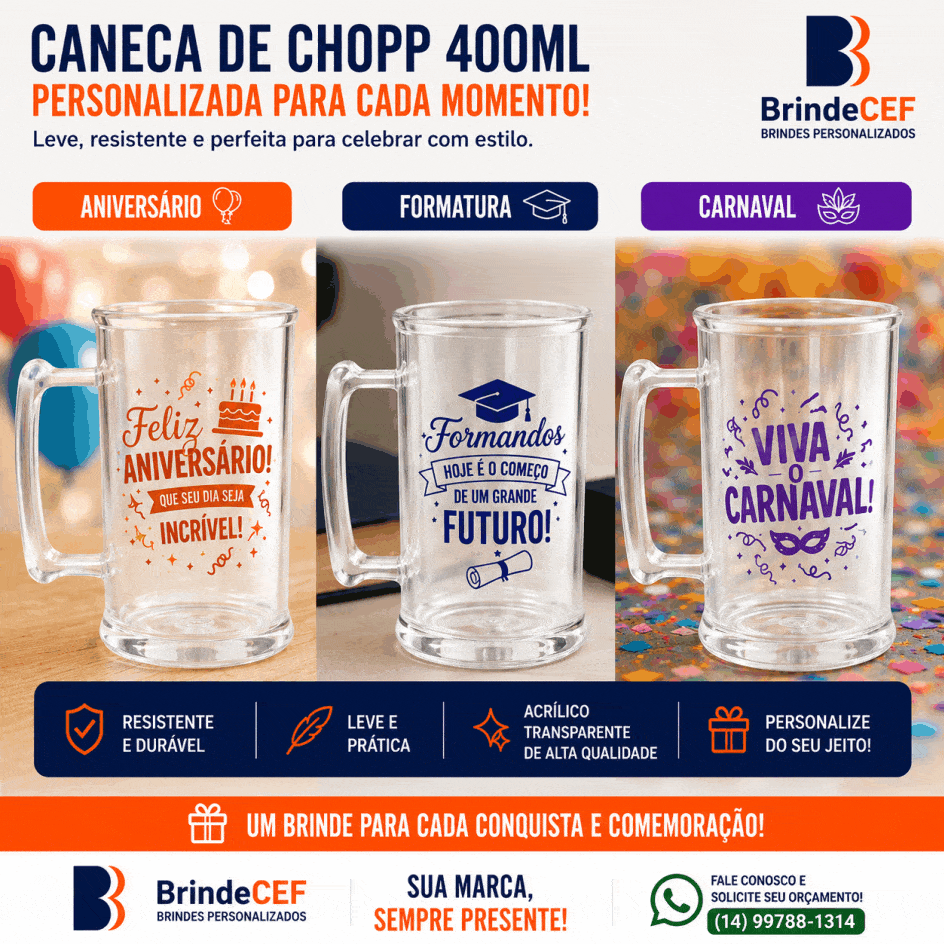 Caneca de Acrilico Personalizada 400ml Personalizada