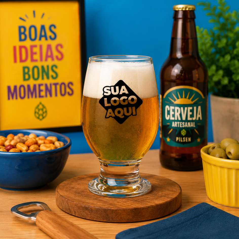 Taça de Cerveja Personalizada Paulista de Vidro 300ml
