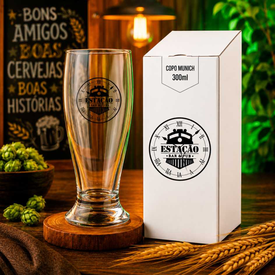 Kit Copos de Vidro Modelo Munich 300ML Personalizado