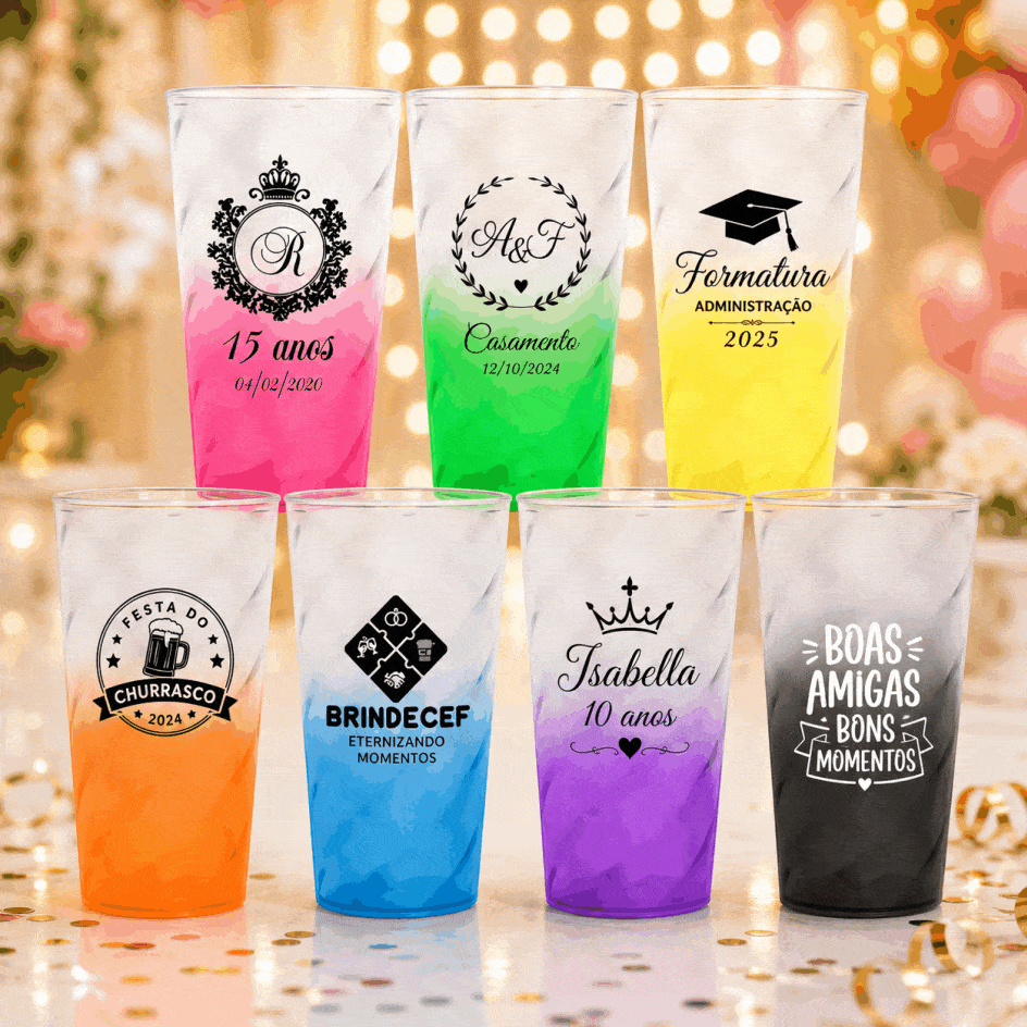 Copo Twister Degrade 550ml Personalizado - BrindeCEF