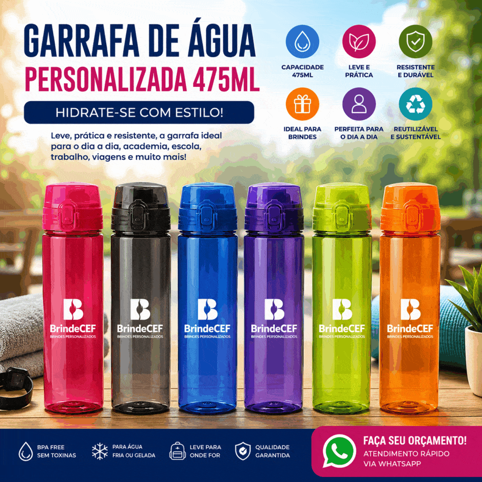 Garrafa de Água Personalizada 475ml: O Brinde Corporativo