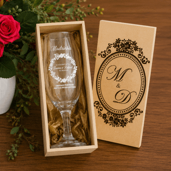Caixinha de Mdf e Taça Floripa  Personalizada